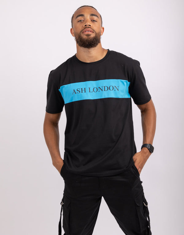 Ash London Signature T-Shirt - Black|Cyan