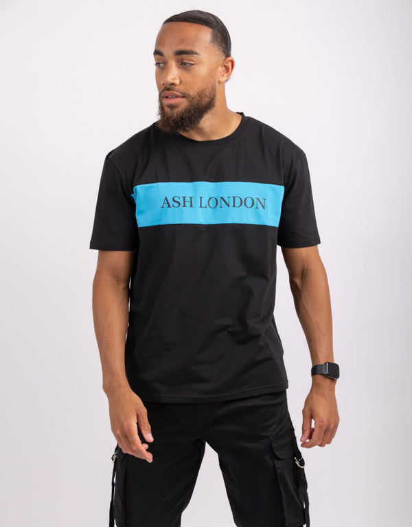 Ash London Signature T-Shirt - Black|Cyan