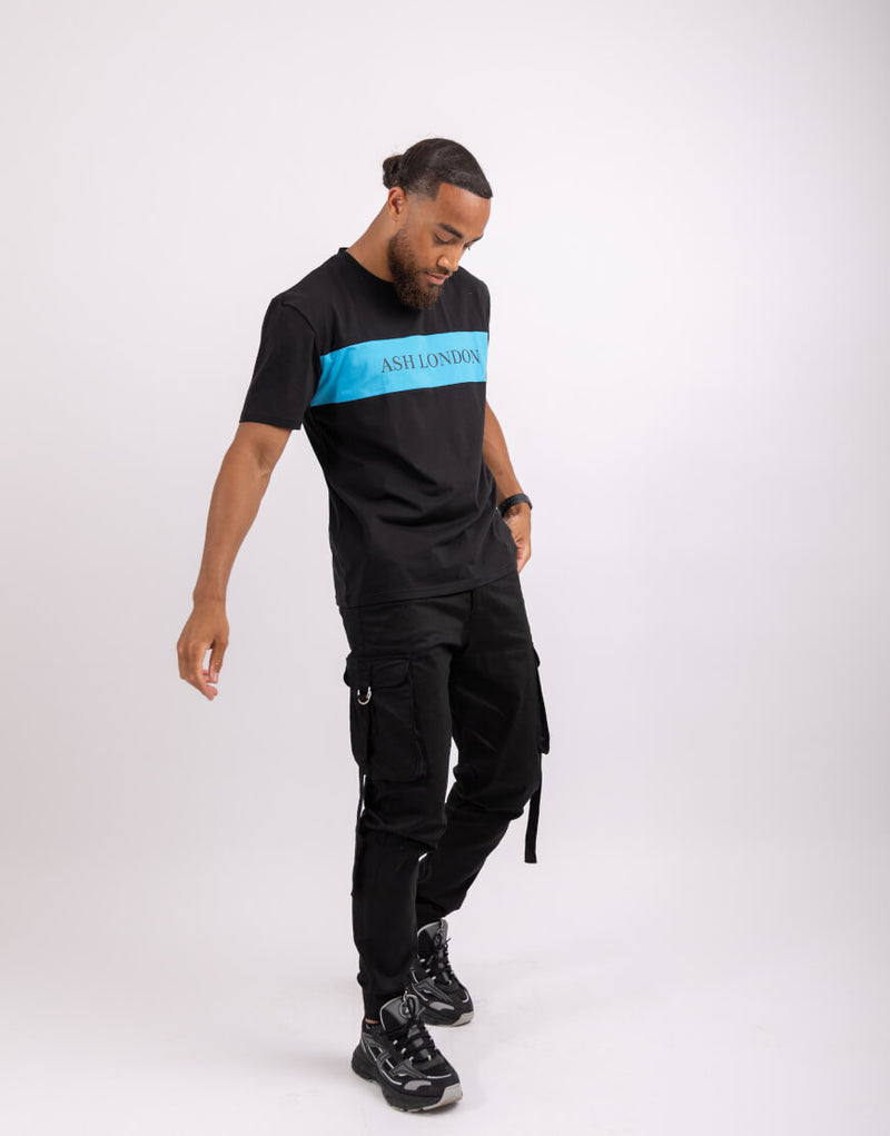 Ash London Signature T-Shirt - Black|Cyan